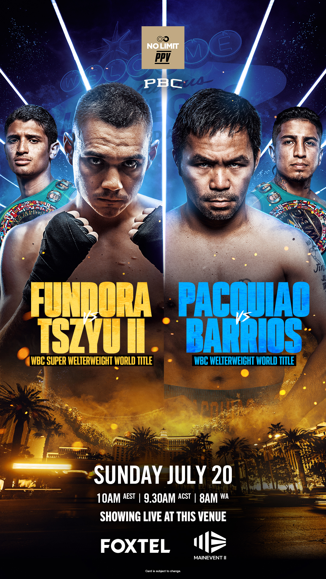 Pacquai v Barrios | Fundora v Tszyu 2