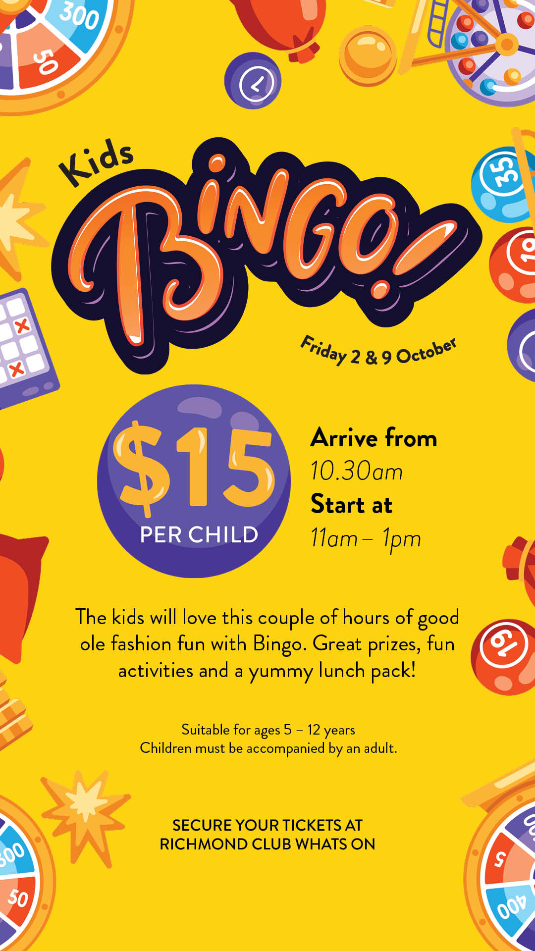 Kids Bingo & Lunch October